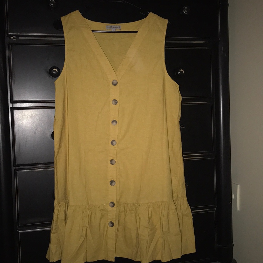 Mustard Color Ruffled Boutique Dress
